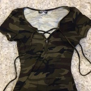 Lace up T-shirt